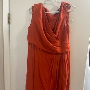 Elegant Orange Size 18w Luisa Spagnoli knee-length cotton dress